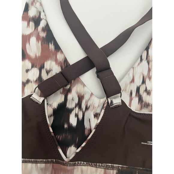 Aerie | OFFLINE Shine Strappy Back Sports Bra in Coco Cream Brown Print Large - Picture 10 of 13